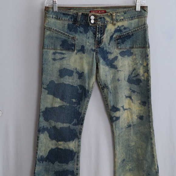 Guess Jeans Blue Acid Wash Tie Dye Size 32 Dyed - Picture 10 of 15